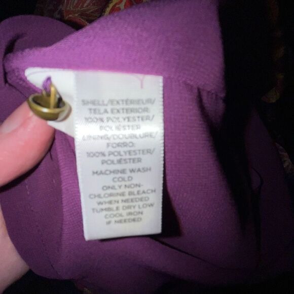 LOFT burgundy gold & orange dress small - Picture 6 of 6